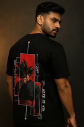 JUST HERE TO WIN GOKU OVERSIZED T-SHIRT HEAVY GUAGE